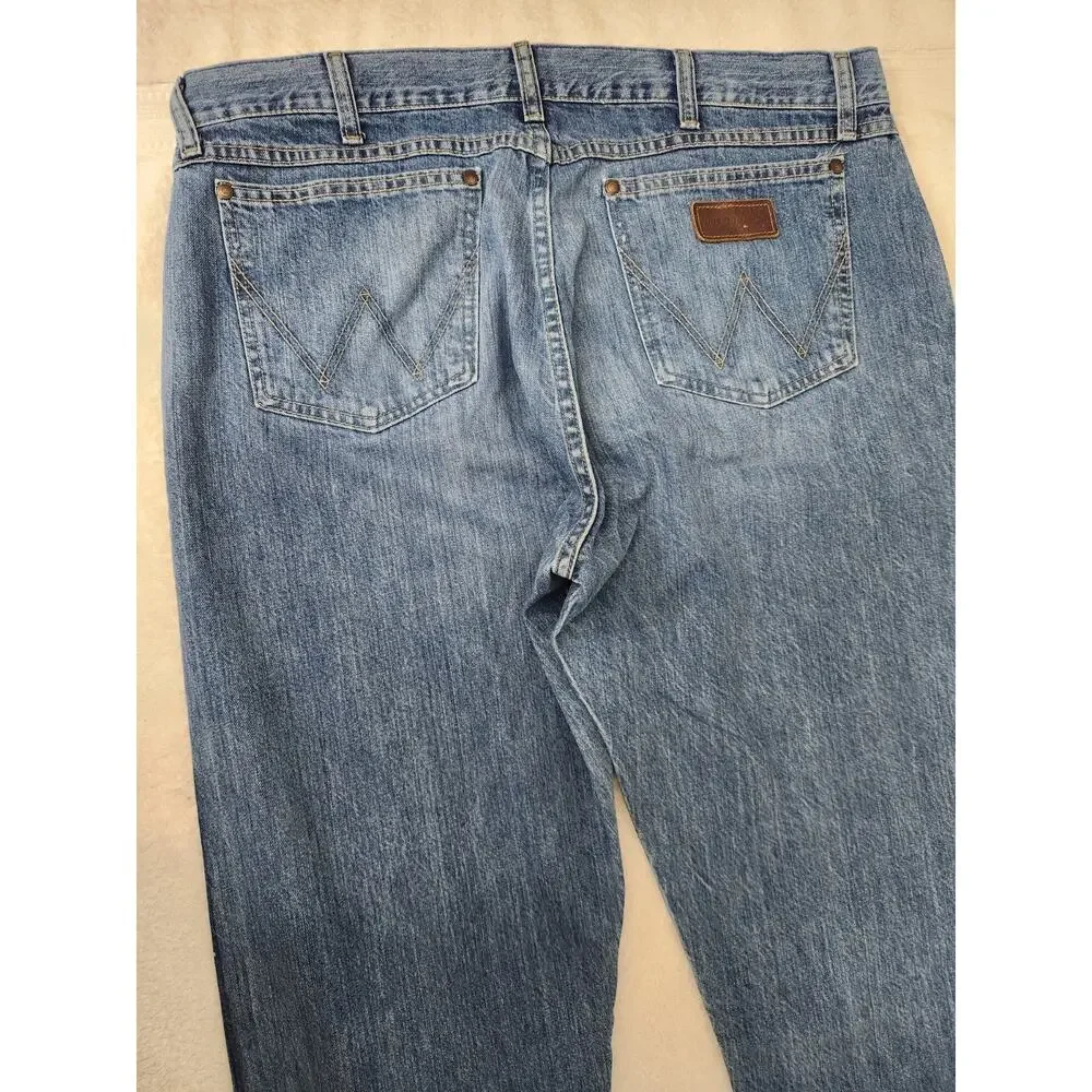 Wrangler Retro Slim Boot Jeans Mens 36x38 Blue Denim Western Cowboy Straight Leg